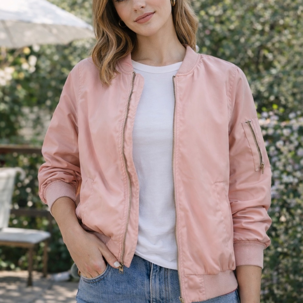 Love Tree Blush Bomber Jacket